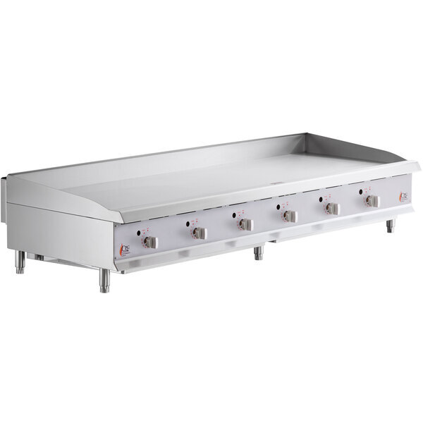 Scratch and Dent Cooking Performance Group GT-CPG-72-NL 72" Gas Countertop Griddle with Thermostatic Controls - 180,000 BTU