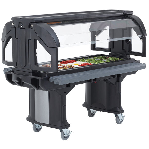 Scratch and Dent Cambro VBR6110 Black 6' Versa Food / Salad Bar with Standard Casters