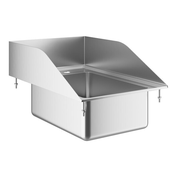 Scratch and Dent Regency 10" x 14" x 5" 16-Gauge Stainless Steel One Compartment Drop-In Sink with Side Splashes