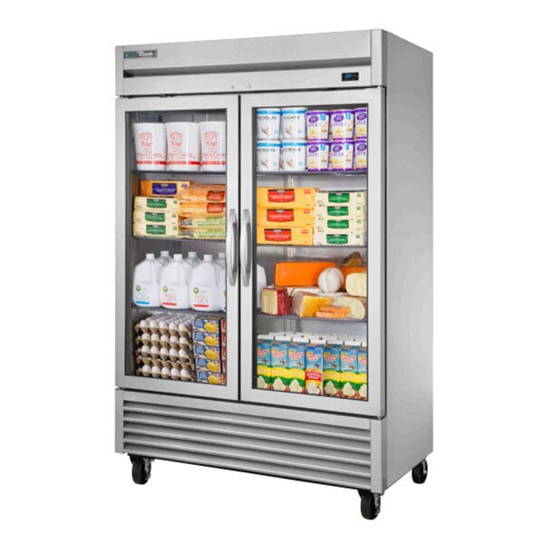 Scratch and Dent True TS-49G-HC~FGD01 54 1/4" Glass Door Reach-In Refrigerator with LED Lighting