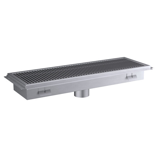 Scratch and Dent Regency 12" x 36" 14-Gauge Stainless Steel Floor Trough with Grate