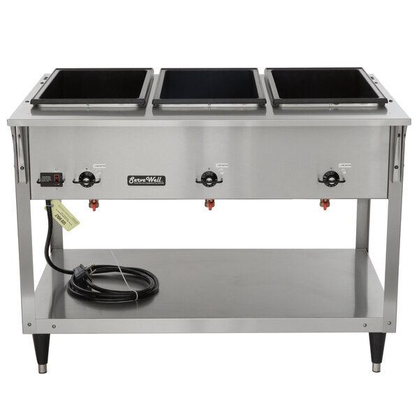 Scratch and Dent Vollrath 38213 ServeWell® SL Electric Three Pan Hot Food Table 120V - Sealed Well