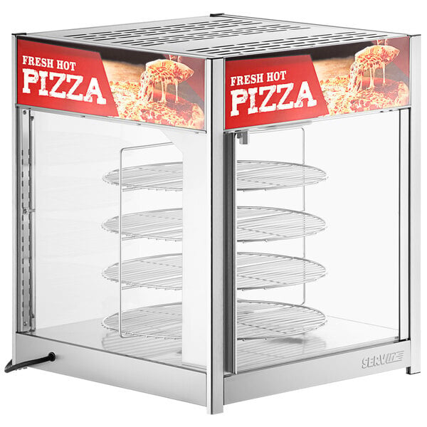 Scratch and Dent ServIt PDW18D2 18" Self-Service Pizza Warmer with 4-Shelf Rotating Rack