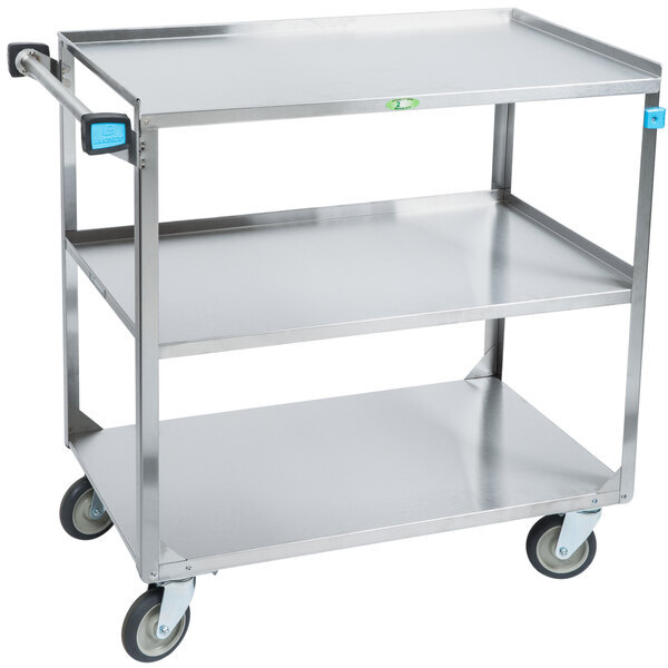 Scratch and Dent Lakeside 22 3/8" x 39 1/4" x 37 1/4" Medium Duty Stainless Steel 3 Shelf Utility Cart 444