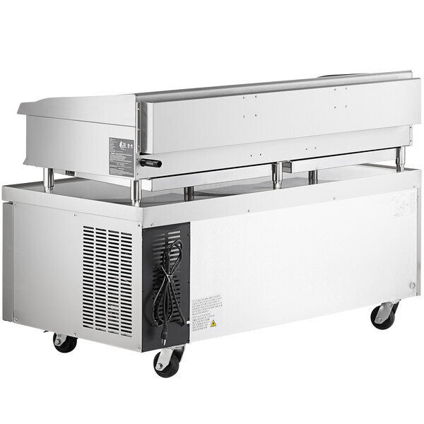 Scratch and Dent Cooking Performance Group G60T-NG(CPG) 60" Gas Countertop Griddle with Thermostatic Controls and 60", 2 Drawer Refrigerated Chef Base - 150,000 BTU