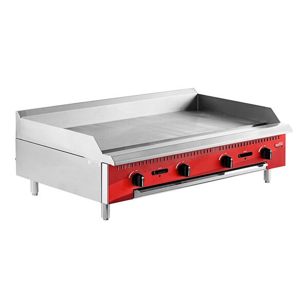 Scratch and Dent Avantco Chef Series CAG-48-MG 48" Countertop Gas Griddle with Manual Controls - 120,000 BTU