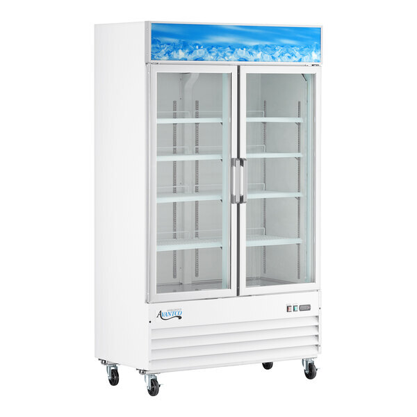 Scratch and Dent Avantco GDC-40-HC 48" White Customizable Swing Glass Door Merchandiser Refrigerator with LED Lighting