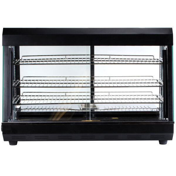 Scratch and Dent Avantco HDC-26 26" Self/Full Service 3 Shelf Countertop Heated Display Case with Sliding Doors - 120V, 1580W