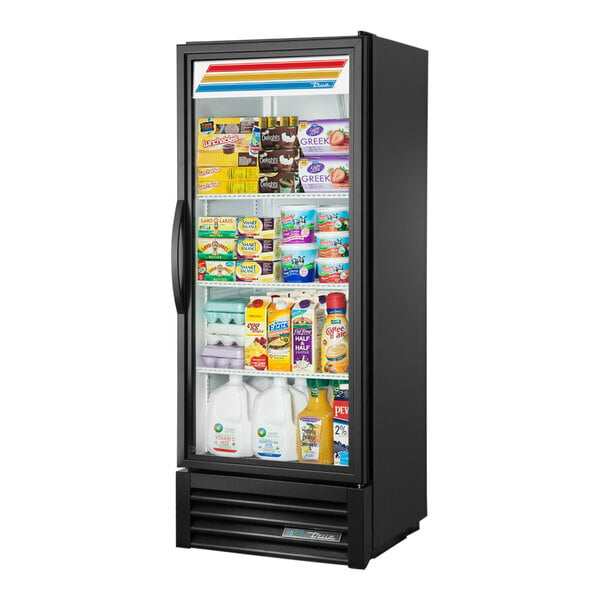 Scratch and Dent True GDM-12-HC~TSL01 24 7/8" Black Refrigerated Glass Door Merchandiser with LED Lighting