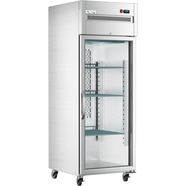 Scratch and Dent Avantco Z1-R-GHC 29" Glass Door Stainless Steel Reach-In Refrigerator