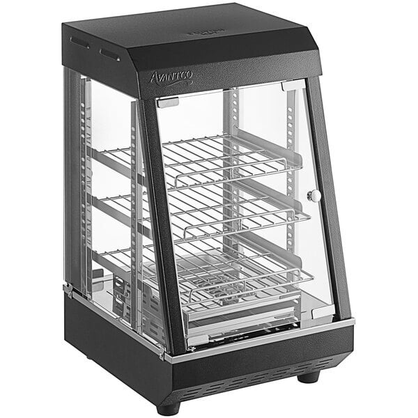 Scratch and Dent Avantco HDC-13 15" Self/Full Service 3 Shelf Countertop Heated Display Case with Hinged Doors - 120V, 850W