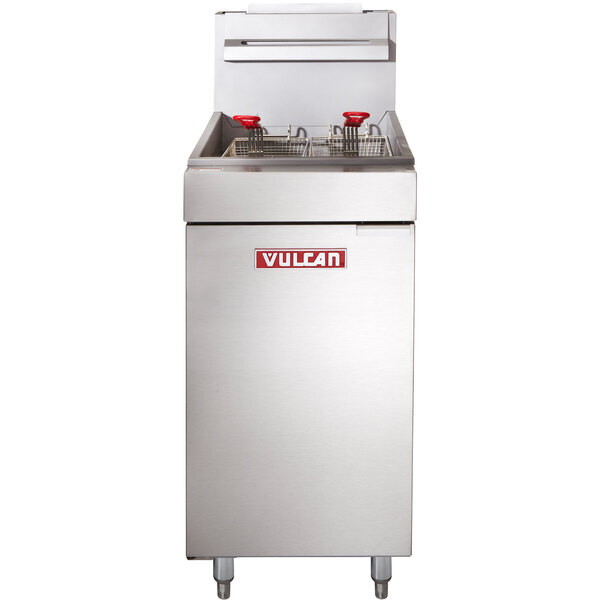 Scratch and Dent Vulcan LG300-2 35-40 lb. Liquid Propane Floor Fryer - 90,000 BTU