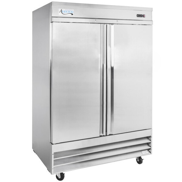 Scratch and Dent Avantco SS-2R-HC 54" Stainless Steel Solid Door Reach-In Refrigerator