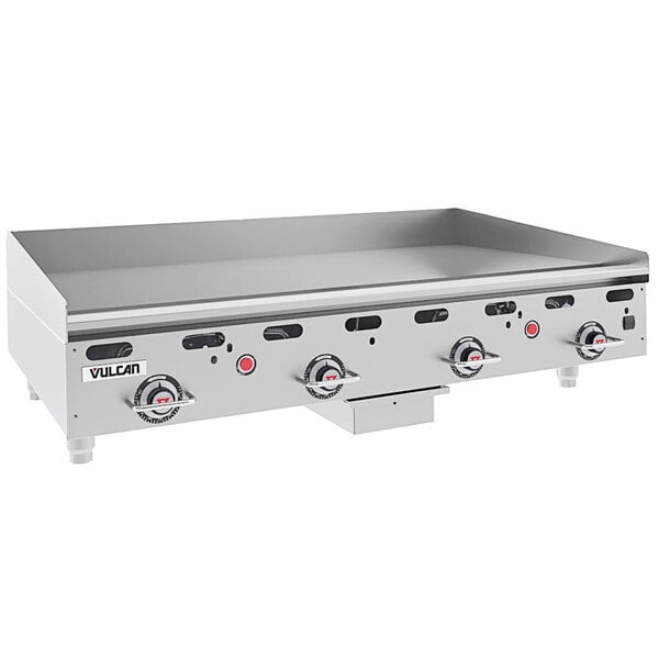 Scratch and Dent Vulcan MSA48-101 48" Countertop Natural Gas Griddle with Snap Action Thermostatic Controls - 108,000 BTU