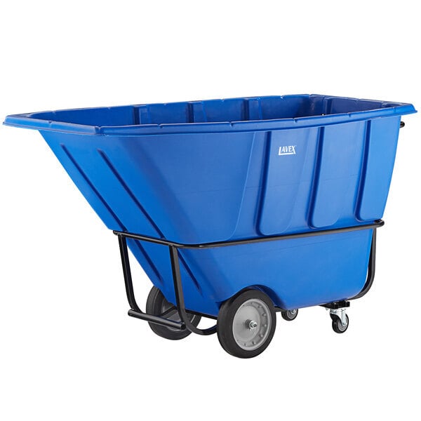 Scratch and Dent Lavex 1 Cubic Yard Blue Standard-Duty Tilt Truck / Trash Cart (1250 lb. Capacity)