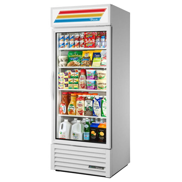 Scratch and Dent True GDM-26-HC~TSL01 30" White Refrigerated Glass Door Merchandiser with LED Lighting