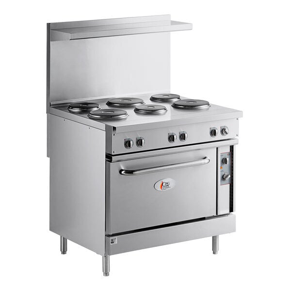 Scratch and Dent Cooking Performance Group ER36-240-1 36" 6-Burner Electric Range with Standard Oven - 240V, 1 Phase