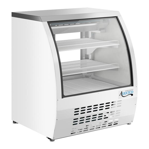 Scratch and Dent Avantco DLC36-HC-W 36" White Curved Glass Refrigerated Deli Case