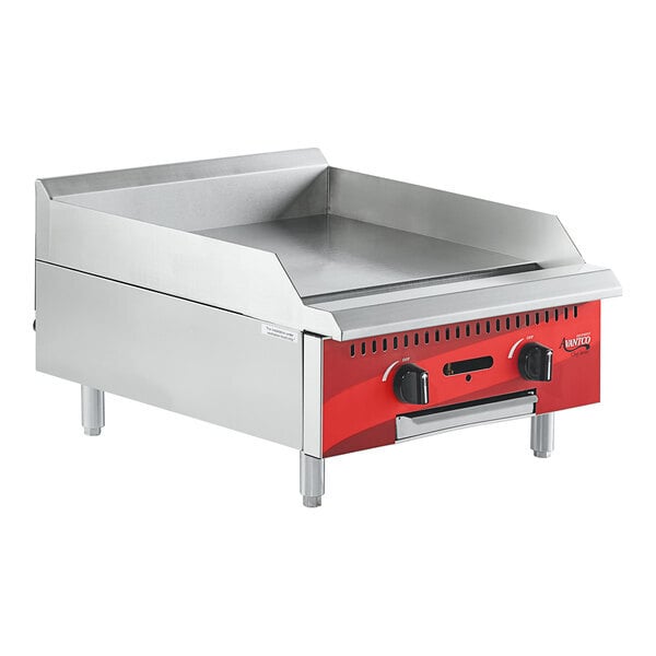 Scratch and Dent Avantco Chef Series CAG-24-MG 24" Countertop Gas Griddle with Manual Controls - 60,000 BTU