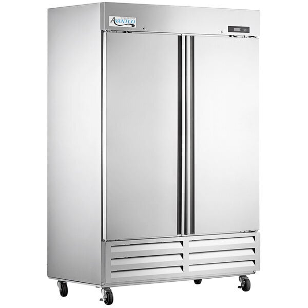 Scratch and Dent Avantco A Plus AP-49R 55 3/8" Stainless Steel Solid Door Reach-In Refrigerator