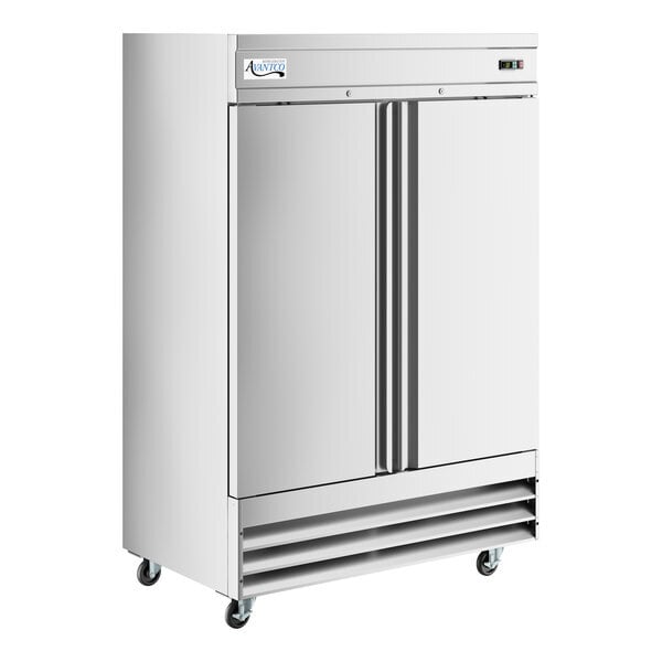 Scratch and Dent Avantco SS-2F-HC 54" Stainless Steel Two Section Solid Door Reach-In Freezer