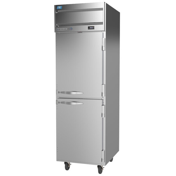 Scratch and Dent Beverage-Air CT1HC-1HS Cross-Temp 1 Section Convertible Reach-In Refrigerator / Freezer with Half Doors