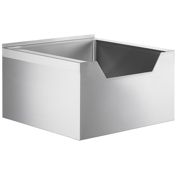 Scratch and Dent Regency 16-Gauge Stainless Steel One Compartment Floor Mop Sink with Notched Front - 24" x 24" x 12" Bowl