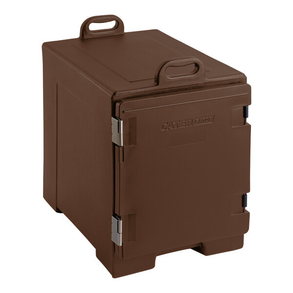 Scratch and Dent CaterGator Brown Front Loading Insulated Food Pan Carrier - 5 Full-Size Pan Max Capacity