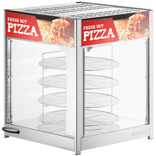 Scratch and Dent ServIt PDW18D1 18" Full-Service Pizza Warmer with 4-Shelf Rotating Rack