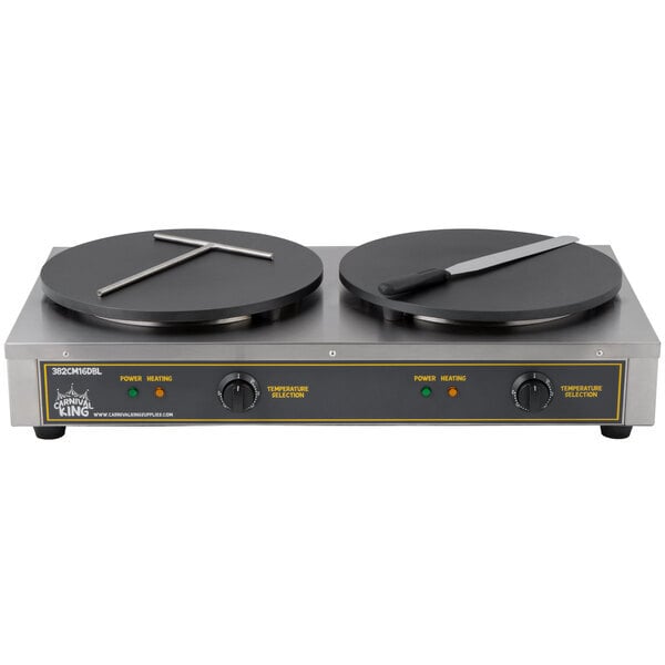 Scratch and Dent Carnival King TCM16DBL 16" Dual Non-Stick Crepe Maker - 208/240V