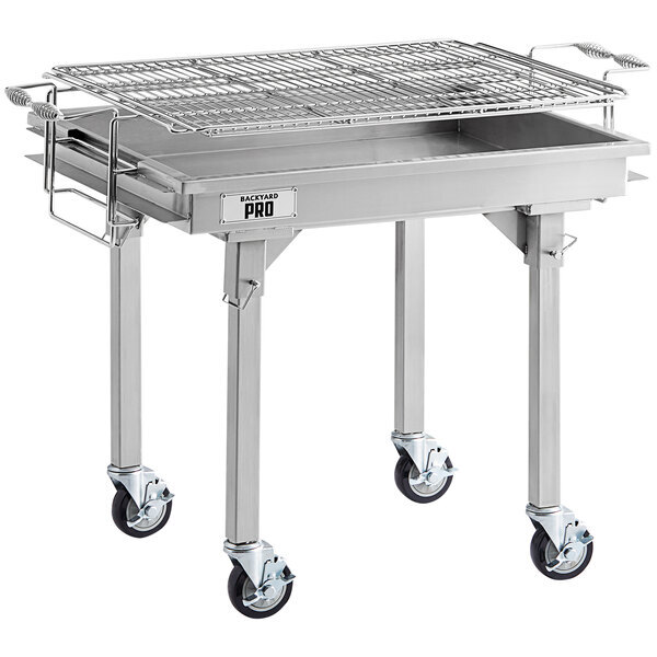 Scratch and Dent Backyard Pro CHAR-30SS 30" Heavy-Duty Stainless Steel Charcoal Grill with Adjustable Grates, Removable Legs, and Cover