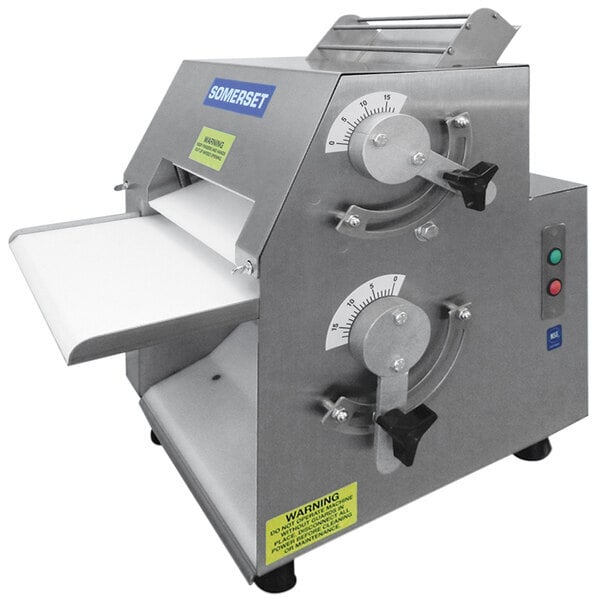 Scratch and Dent Somerset CDR-1100 11" Countertop Two Stage Dough Sheeter - 120V, 1/4 hp