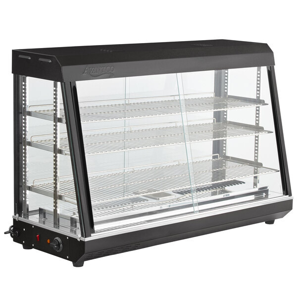 Scratch and Dent Avantco HDC-48 48" Self/Full Service 3 Shelf Countertop Heated Display Case with Sliding Doors - 120V, 1580W