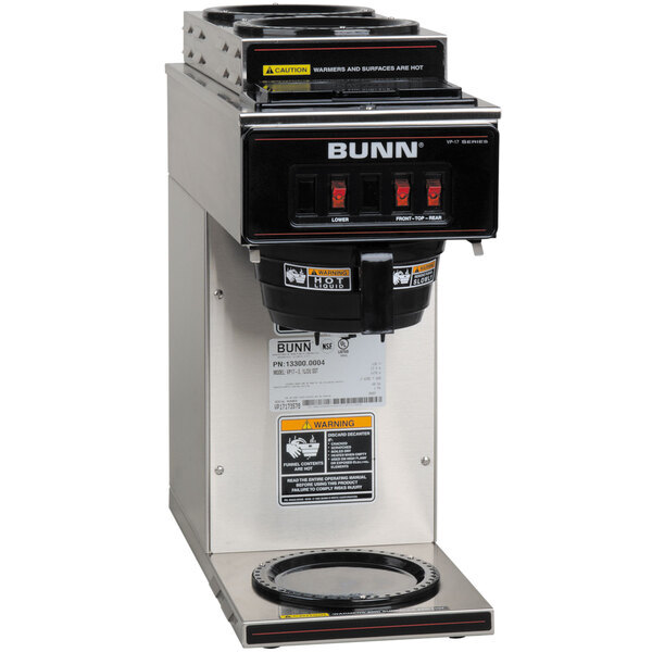 Scratch and Dent Bunn 13300.0004 VP17-3 Low Profile Pourover Coffee Brewer with 3 Warmers
