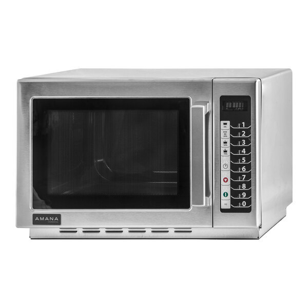 Scratch and Dent Amana RCS10TS Stackable Commercial Microwave with Push Button Controls - 120V, 1000W