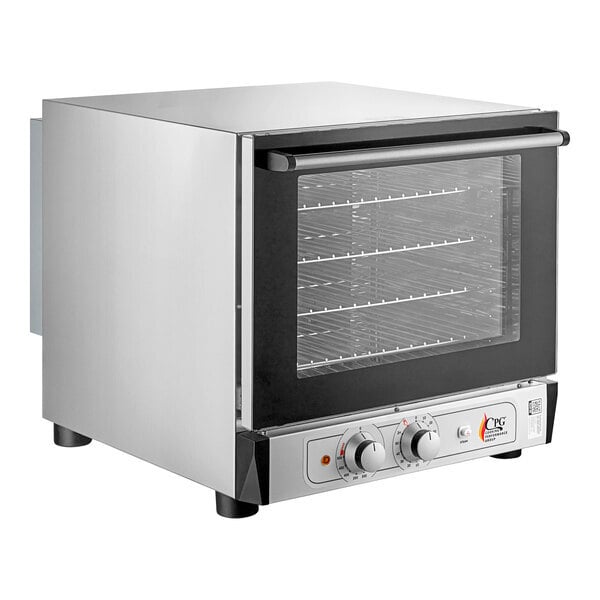 Scratch and Dent Cooking Performance Group COH-T4-M Electric Thermostatic Countertop 4 Tray Half Size Convection Oven with Moisture Injection - 208-240V, 2700W