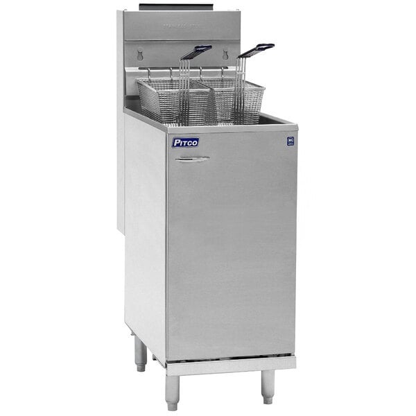 Scratch and Dent Pitco® 40D Natural Gas 40-45 lb. Stainless Steel Floor Fryer