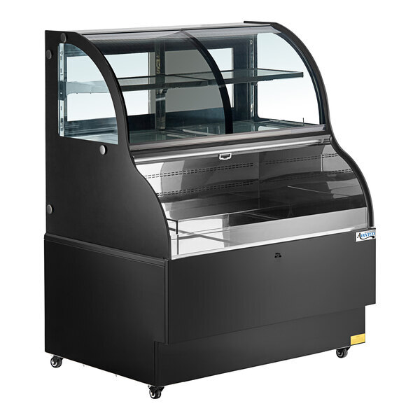 Scratch and Dent Avantco CAC-48 47 3/16" Black Curved Dual Service Refrigerated Air Curtain Merchandiser - 115V
