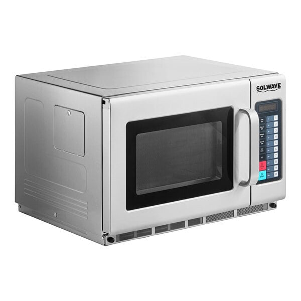 Scratch and Dent Solwave Stackable Commercial Microwave with Large 1.2 cu. ft. Interior and Push Button Controls - 2,100W, 208/240V