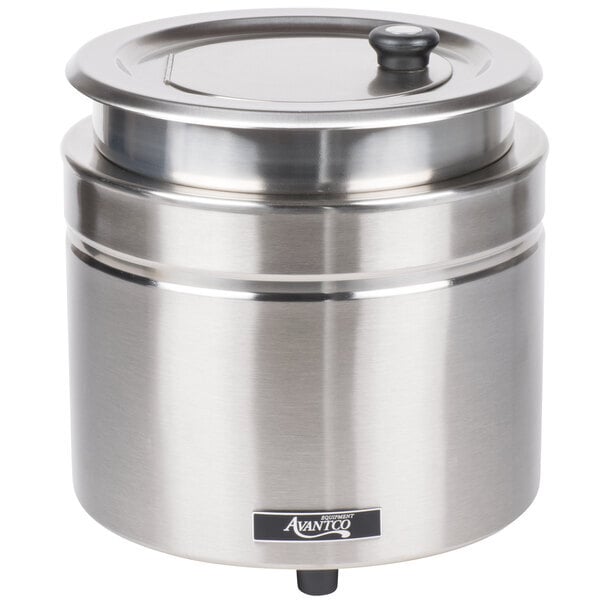 Scratch and Dent Avantco W800 11 Qt. Stainless Steel Round Warmer - 120V, 800W