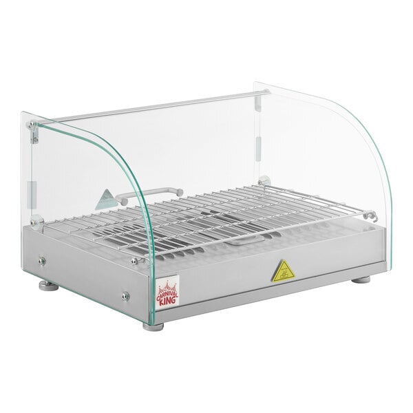 Scratch and Dent Carnival King HDCG1A Silver Curved Glass Full Service Hot Food Display Case with 1 Shelf - 120V, 800W