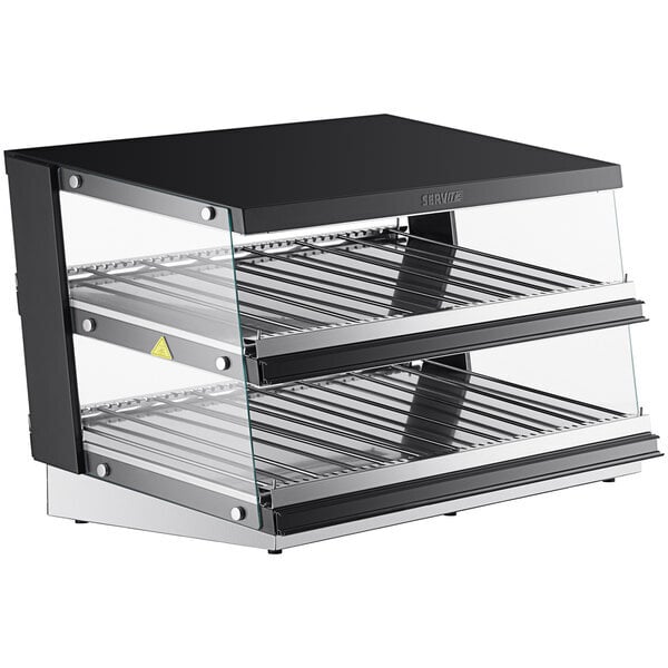 Scratch and Dent ServIt OAM-121D 42" Full Service Slanted 2-Shelf Countertop Heated Display Merchandiser - 1860W, 120V