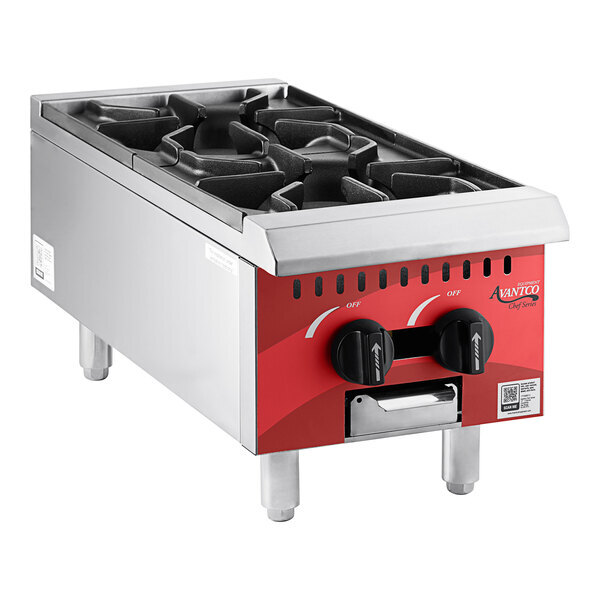 Scratch and Dent Avantco Chef Series CAG-R-2-12 12" 2 Burner Gas Countertop Range - 50,000 BTU