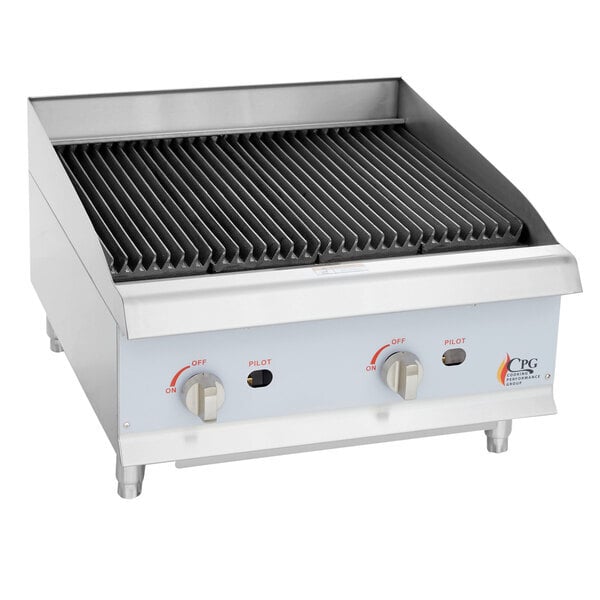 Scratch and Dent Cooking Performance Group CR-CPG-24-NL 24" Gas Countertop Radiant Charbroiler - 80,000 BTU