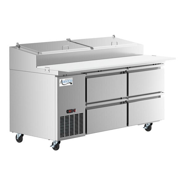 Scratch and Dent Avantco SSPPT-2C 68" 4 Drawer Refrigerated Pizza Prep Table