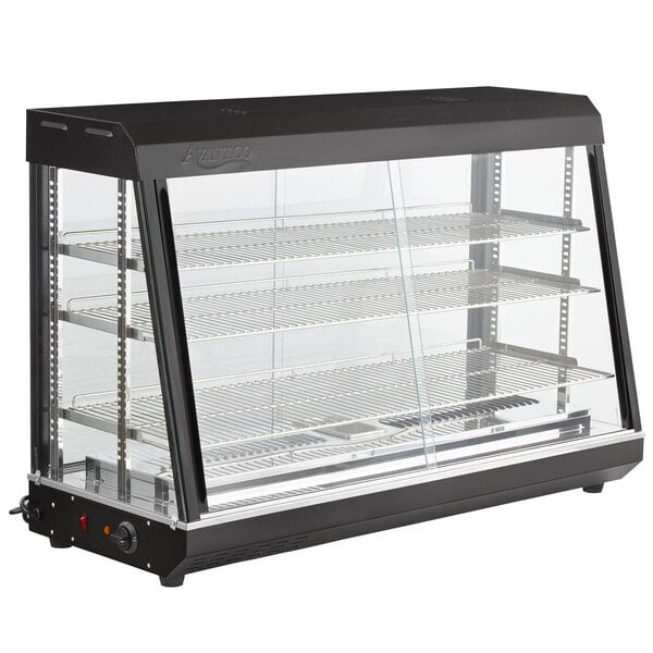 Scratch and Dent Avantco HDC-48 48" Self/Full Service 3 Shelf Countertop Heated Display Case with Sliding Doors - 120V, 1580W