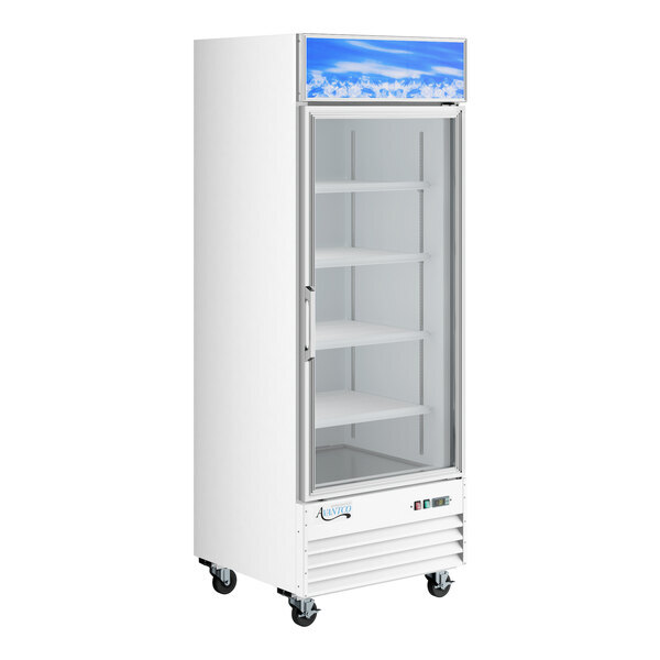 Scratch and Dent Avantco GDC-24F-HC 31" White Customizable Swing Glass Door Merchandiser Freezer with LED Lighting