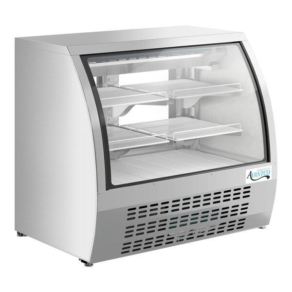 Scratch and Dent Avantco DLC47-HC-S 47" Stainless Steel Curved Glass Refrigerated Deli Case