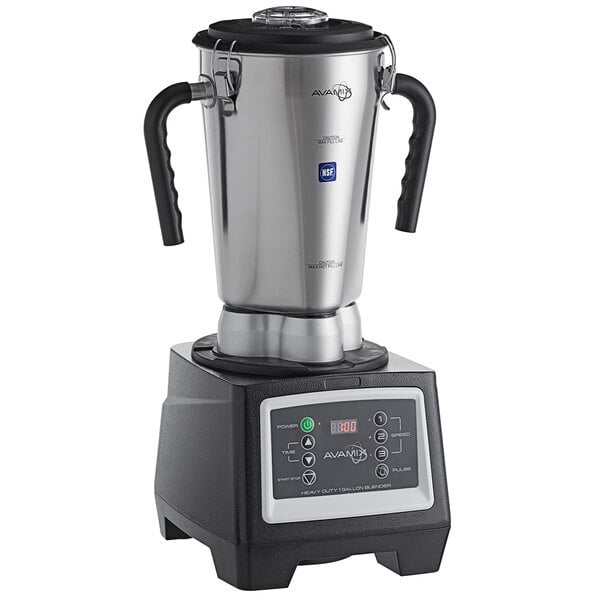Scratch and Dent AvaMix BX1GRGT 3 3/4 hp 1 Gallon Stainless Steel Heavy Duty Commercial Food Blender with Timer - 120V