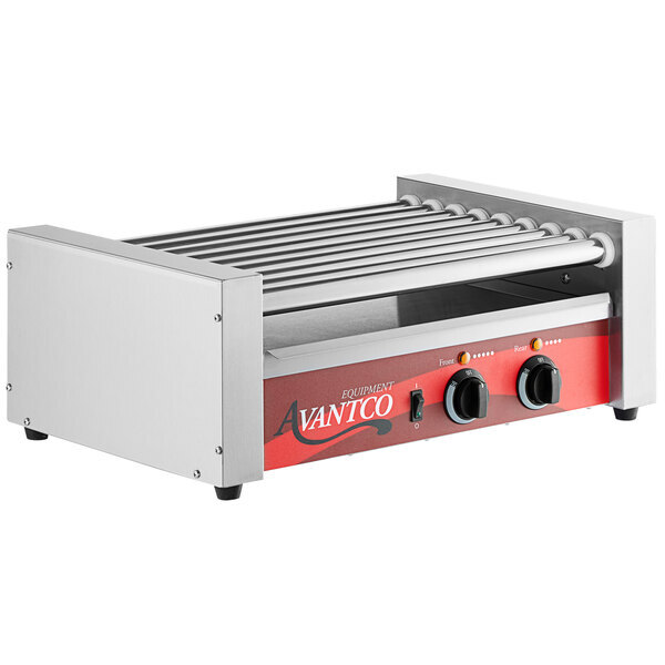 Scratch and Dent Avantco RG1824 24 Hot Dog Roller Grill with 9 Rollers - 120V, 750W